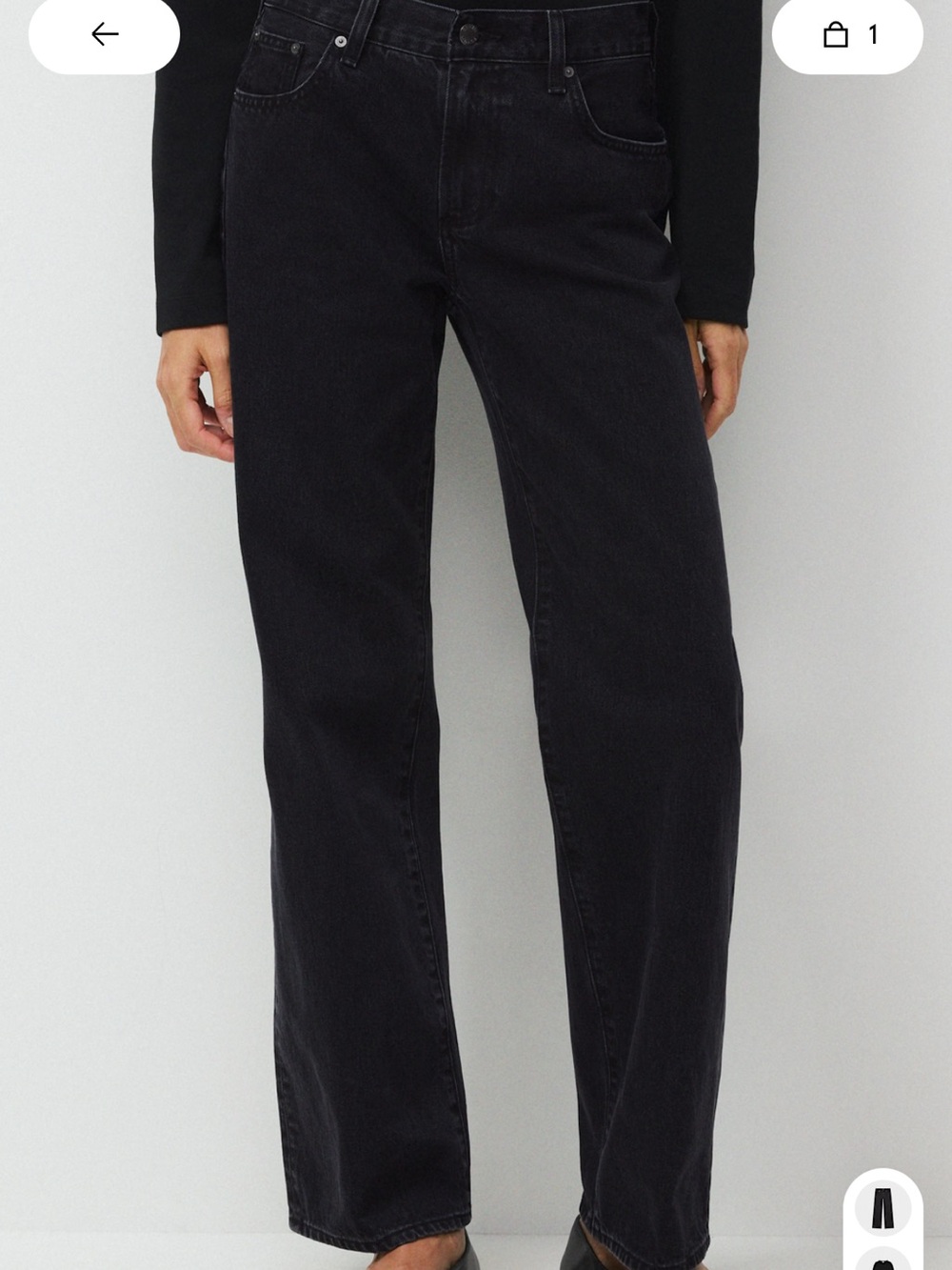 Denim Forum Farrah Lo-Rise Wide Leg Jeans - Black